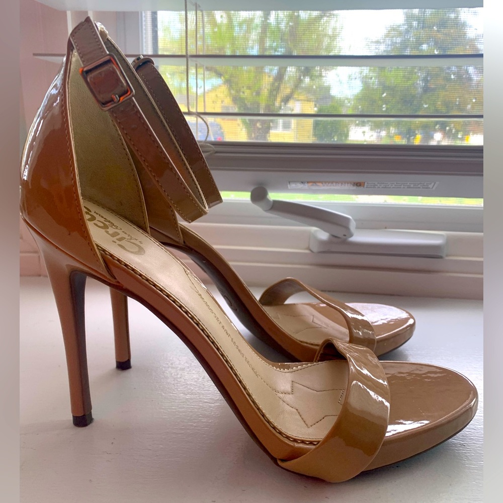 Tan high heels